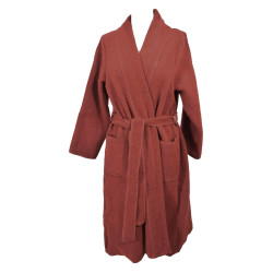 Robe de chambre femme classique laine et acrylique rouge
