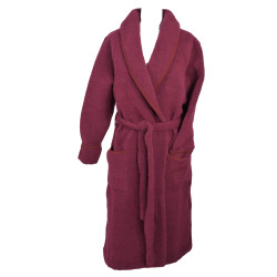 Robe de chambre femme laine et acrylique fuchsia