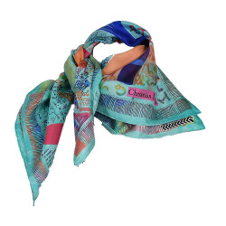 Foulard en soie Lacroix Graffitis menthe