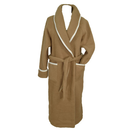 Robe de chambre laine des Pyrénées beige camel