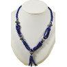 Collier Perles bleu roi