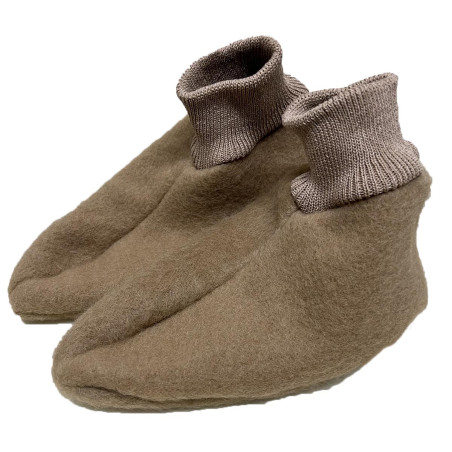 Chaussons laine des Pyrénées beige camel