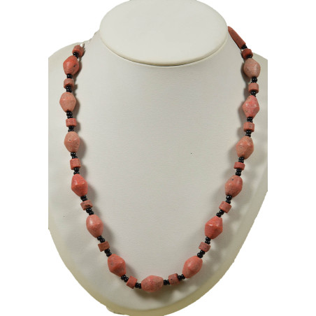 Collier artisanal Perles rose