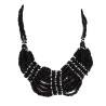 Collier multirangs Perles noir