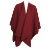 Cape poncho laine des Pyrénées rouge bordeaux