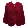 Pelerine laine ras de cou rouge bordeaux