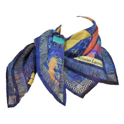 Foulard en soie Lacroix Graffitis bleu