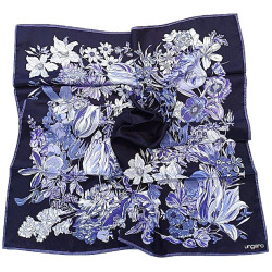 Foulard en soie Fleurs bleu