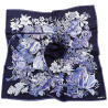 Foulard en soie Fleurs bleu