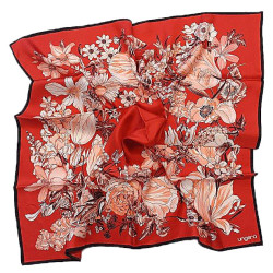 Foulard en soie Fleurs rouge