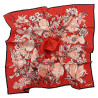 Foulard en soie Fleurs rouge