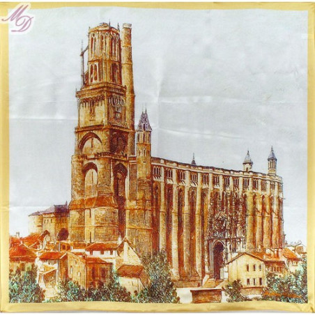 Foulard Cathédrale Albi Gravure ancienne