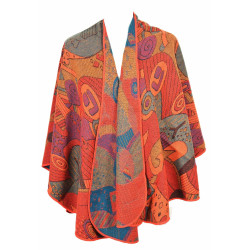 Cape poncho Picasso rouge