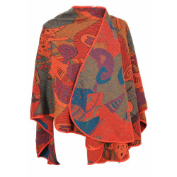 Cape poncho Picasso rouge